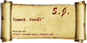 Samek Jenő névjegykártya