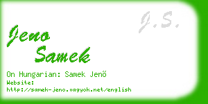 jeno samek business card